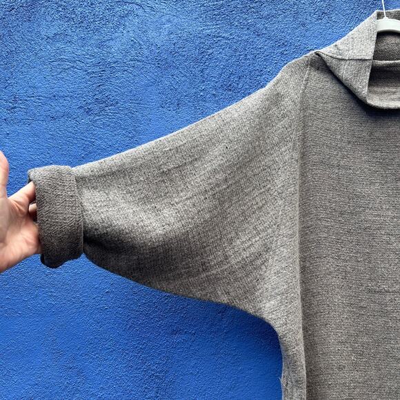 black crane wool and linen blend lagenlook sack dress - Picture 5 of 7